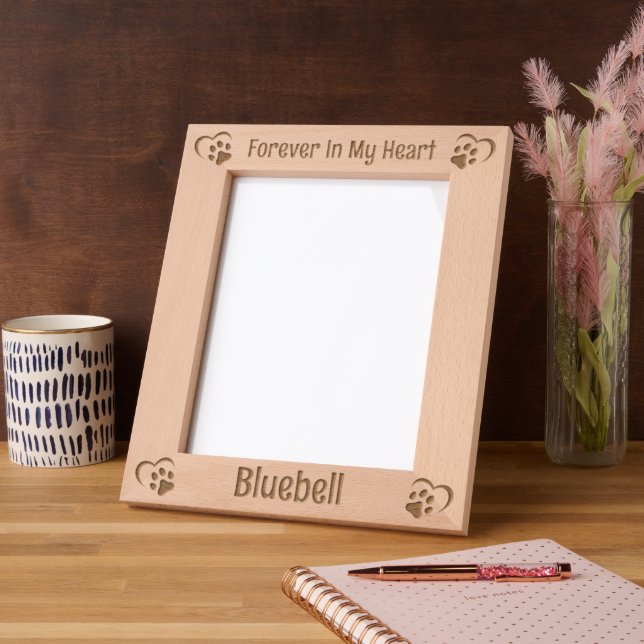 Forever In My Heart Pet Memorial Etched Frames (Left)