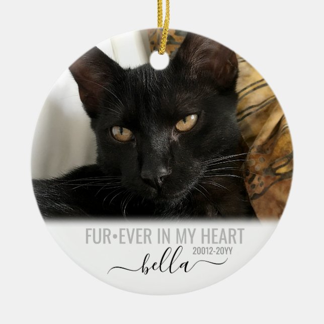 Forever in my Heart Pet Memorial Keepsake Ceramic Ornament (Front)