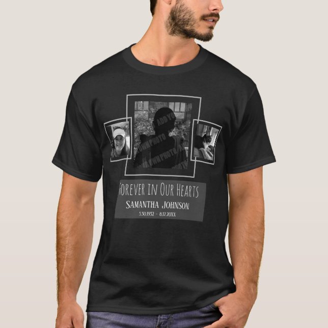 Forever in Our Hearts 3 Photo Remebrance T-Shirt (Front)