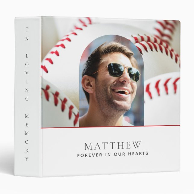 Forever in our Hearts Baseball Photo Memorial  Binder (Front/Spine)