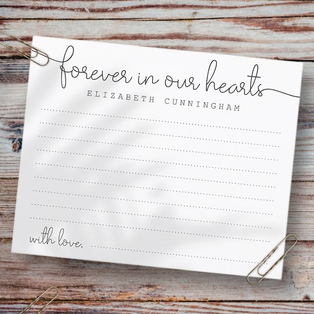 Forever In Our Hearts Chic Modern carte de fréquen (Créateur téléchargé)