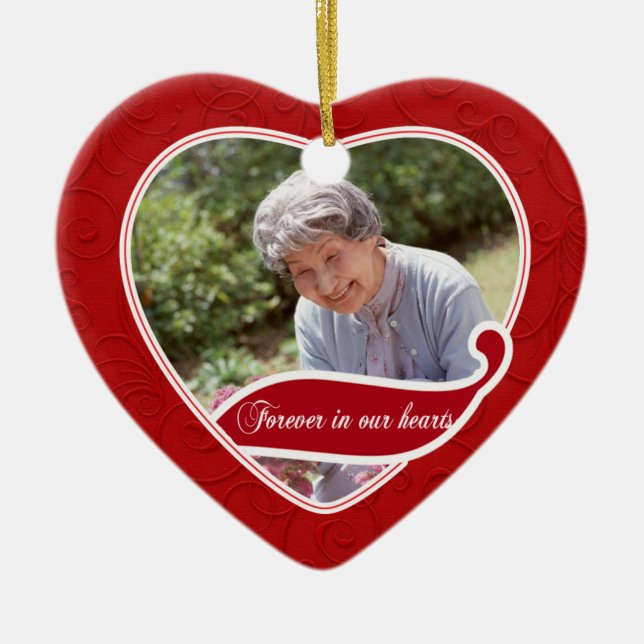 Forever in our Hearts Christmas Ceramic Ornament (Front)