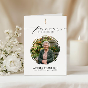 Forever in our Hearts Circle Funeral Photo Service Program
