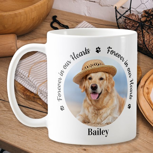 Forever in our Hearts Custom 2 Photo Pet Memorial Coffee Mug (Creator Uploaded)