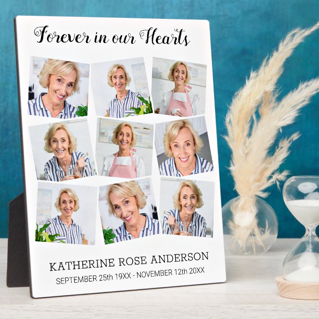 Forever In Our Hearts Custom 9 Photo Memorial Plaque (Creator Uploaded)