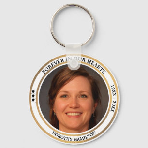 Forever In Our Hearts Custom Photo Funeral Keychain