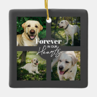 Forever in our Hearts Custom Photo Pet Memorial Ceramic Ornament