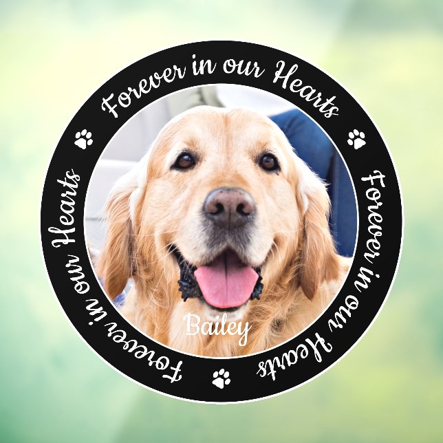 Forever in our Hearts Custom Photo Pet Memorial Window Cling (Sheet 3)
