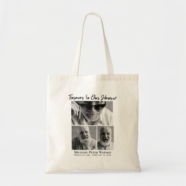 Forever in our Hearts Dad Grandpa Memorial Tote Bag (Front)