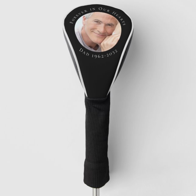 Forever in Our Hearts Dad Photo Sympathy Golf Head Cover (Front)