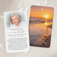 Forever in Our Hearts Footprints Poem Prayer Cards