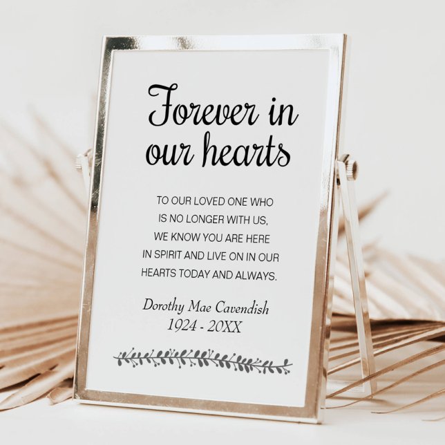 Forever In Our Hearts Funeral Memorial Memorial Poster (Creator Uploaded)