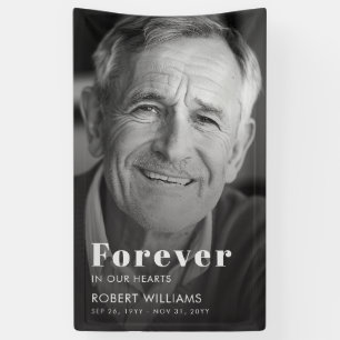 Forever in our Hearts Funeral Memorial Photo Banner