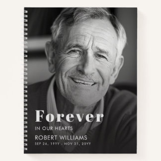 Forever In Our Hearts Funeral Memorial Photo Notebook