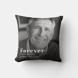 Forever In Our Hearts Funeral Memorial Photo Throw Pillow
