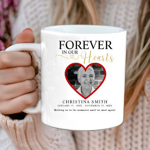 Forever in our hearts Funeral Photo Memorial  Tri- Coffee Mug