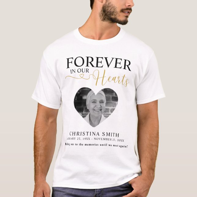 Forever in our hearts Funeral Photo Memorial  Tri- T-Shirt (Front)