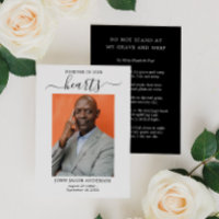 Forever In Our Hearts Funeral Prayer Card