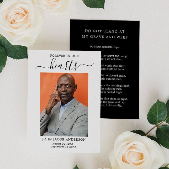 Forever In Our Hearts Funeral Prayer Card (Creator Uploaded)
