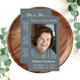 Forever in Our Hearts Funeral Prayer Photo Card