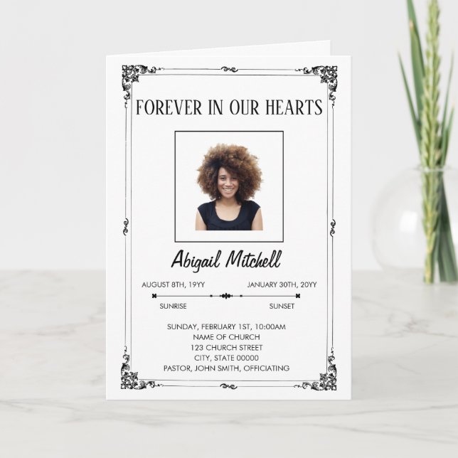 Forever In Our Hearts Funeral Program | FP00015 (Front)