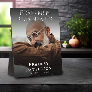Forever in our Hearts Grave Photo Memorial Tribute Plaque