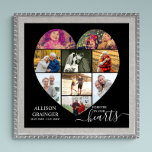 Forever in our Hearts Heart Shaped 9 Photo Collage Poster<br><div class="desc">Heart Shaped Photo Collage Funeral service poster which you can also display at the wake or celebration of life memorial gathering. The photo template is set up for you to add your pictures which are displayed in landscape, portrait and square formats to automatically display a heart shape. The design features...</div>