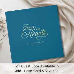 "Forever in our Hearts" Keepsake Funeral Guest Book