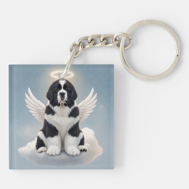 Forever in Our Hearts (Landseer) Keychain (Back)
