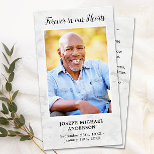 Forever in our Hearts Marble Memorial Prayer Card