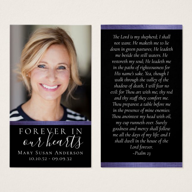 Forever in Our Hearts Memorial Card (Front & Back)