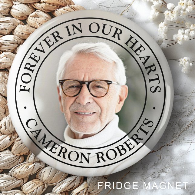 Forever in our hearts memorial full photo elegant magnet (Forever in our hearts memorial full photo elegant magnet)