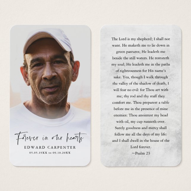 Forever in our Hearts Memorial Funeral Card (Front & Back)