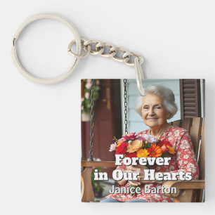 Forever in our Hearts Memorial Keepsake Photo Keychain