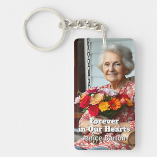 Forever in our Hearts   Memorial Keepsake Photo Keychain