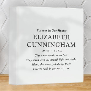 Forever In Our Hearts Memorial Modern Simple Quote Binder