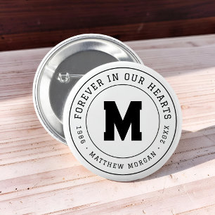 Forever In Our Hearts Memorial Monogram 2 Inch Round Button
