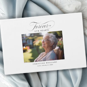 "Forever in our Hearts" Memorial, Name, Photo Guest Book