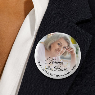 Forever In Our Hearts Memorial Photo 2 Inch Round Button