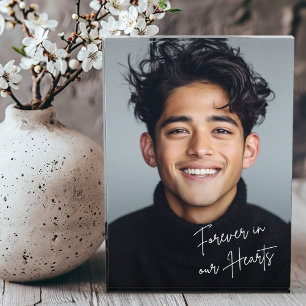 Forever in our hearts memorial photo block