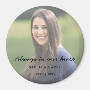 Forever in Our Hearts Memorial Photo Design Magnet