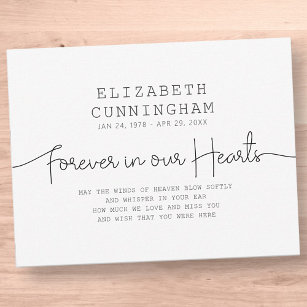 Forever In Our Hearts Memorial Simple Modern Quote Card