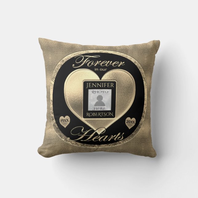Forever in Our Hearts Memorial Throw Pillow (Front)