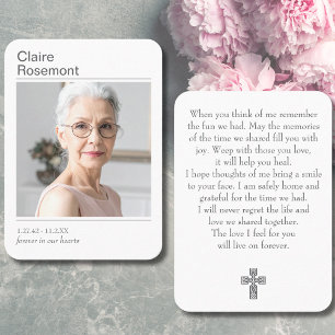 Forever In Our Hearts Modern Photo Prayer Card