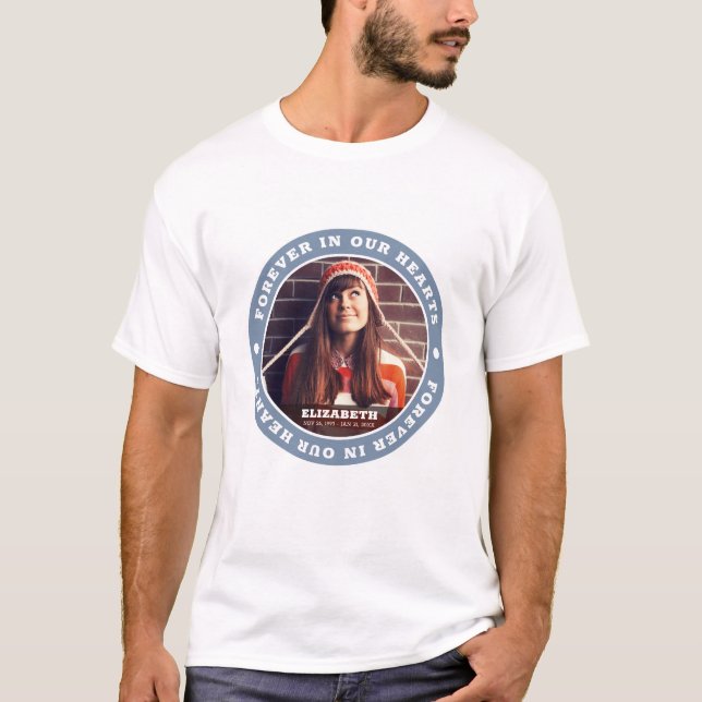 Forever in our Hearts Modern Simple Custom Photo T-Shirt (Front)