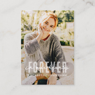 Forever in our Hearts  Modern Simple Elegant Photo Business Card