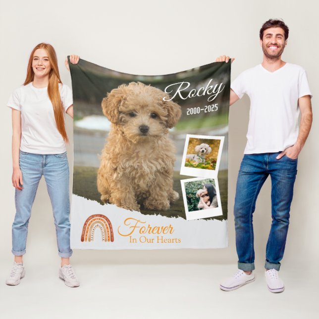 Forever in Our Hearts Personalized Dog Memorial  Fleece Blanket (In Situ)