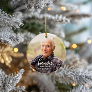 Forever In Our Hearts Personalized Photo Memorial Ceramic Ornament