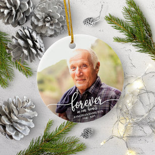Forever In Our Hearts Personalized Photo Memorial Ceramic Ornament