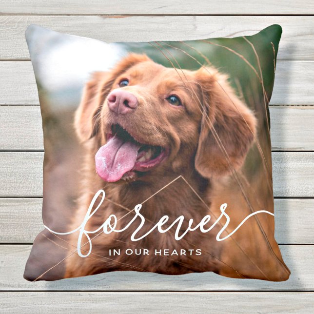 Forever in our Hearts Pet Dog Memorial Throw Pillow (Creator Uploaded)
